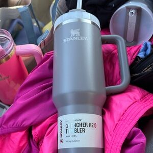 Stone color 40oz Stanley quencher h2o tumbler with straw lid